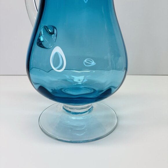 Vintage Blue Crystal Pitcher ~ Hand-Crafted ~ Poland - Picture 7 of 14